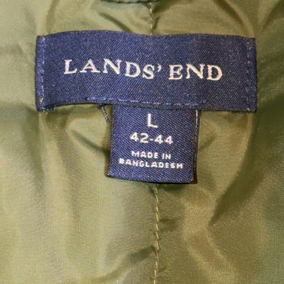 Lands' End Puffer Vest Snap-T Down Insulated - Picture 3 of 6